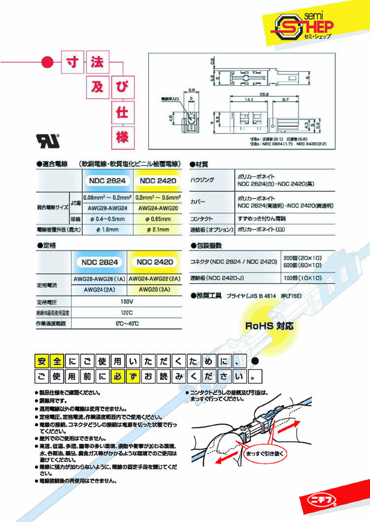 圧接形中継コネクタ NDC2824 NDC2420